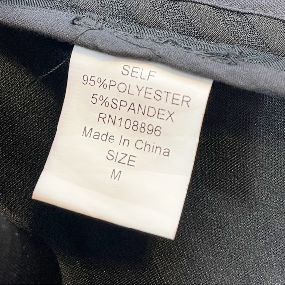 FOR HER NYC Women’s Black Structured Peplum Top Asymmetrical Hem Goth Emo Size M - Picture 7 of 8